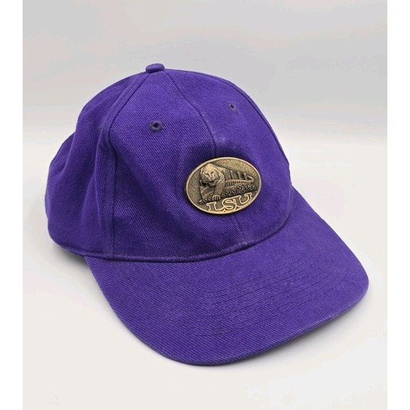 Rare 80s VTG LSU Tigers Clasp‎ Back Hat Death Valley Louisiana State Medallion